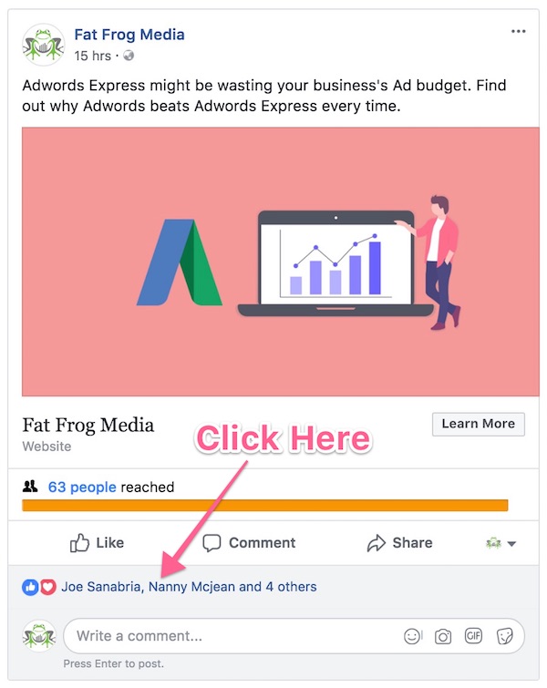 Invite people to like your Facebook business page