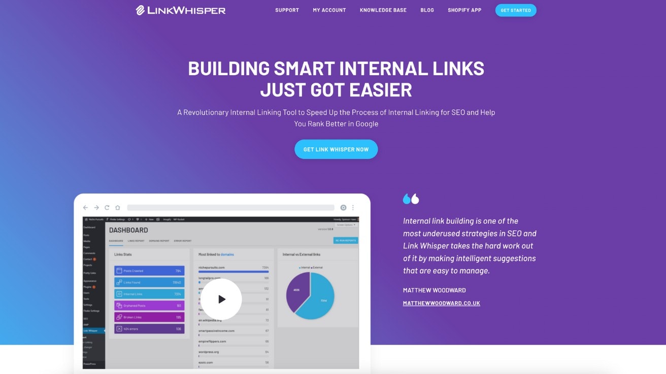 Link Whisper tool for smart internal linking.