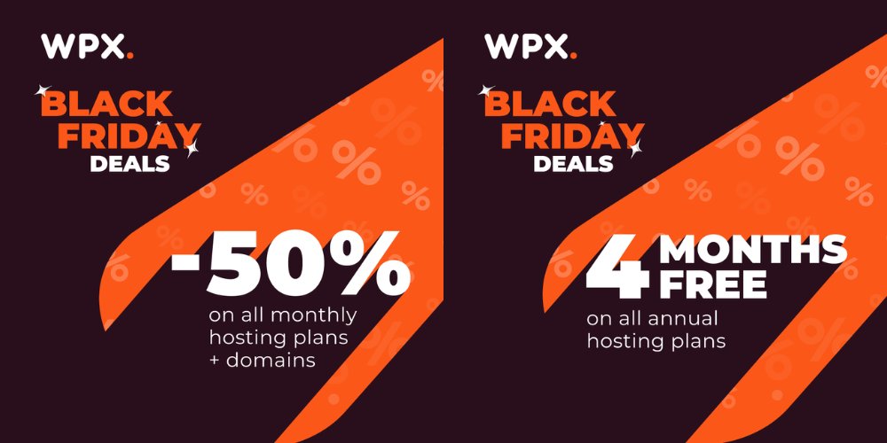 WPX Black Friday hosting deals advertisement