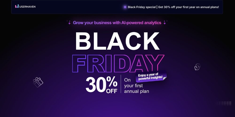 Black Friday AI analytics 30% off offer
