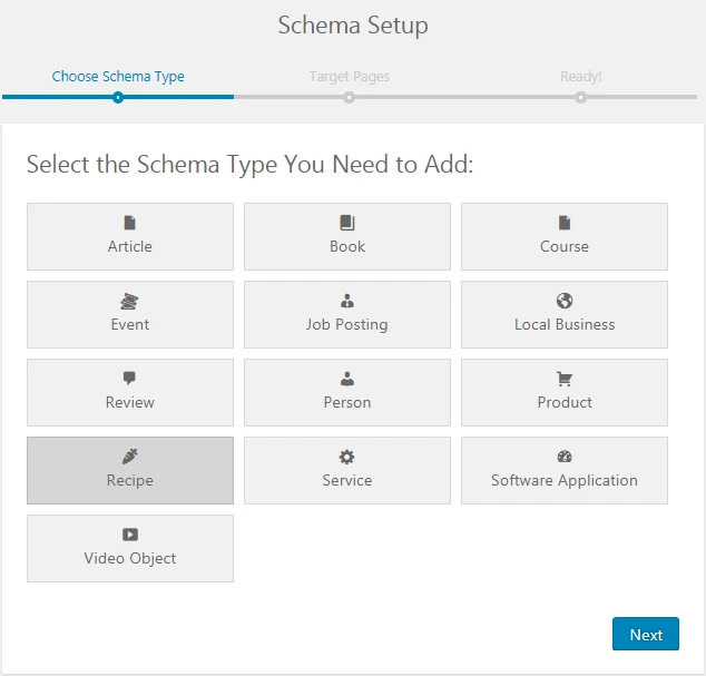 WP schema recipe structured data screenshot