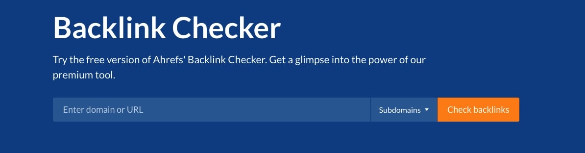 ahref free backlink checker