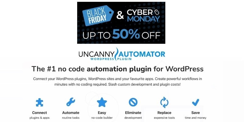 uncanny automator wordpress plugin black friday cyber monday