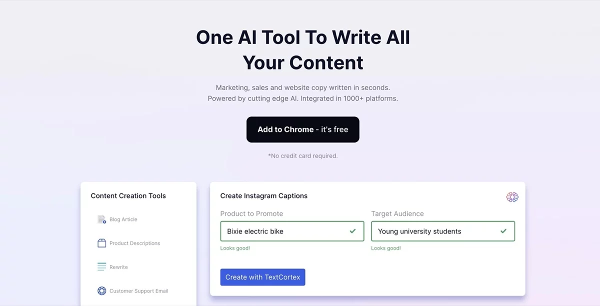 textcortex ai content chrome extension for bloggers