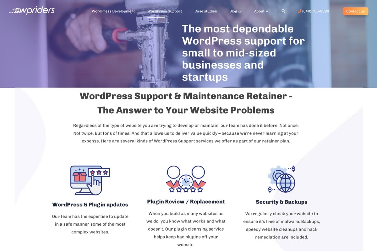 wpriders wordpress maintenance support service