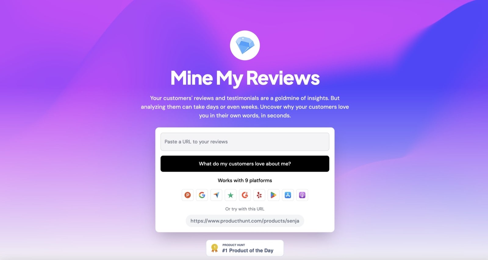 mine my reviews ai tool for marketers