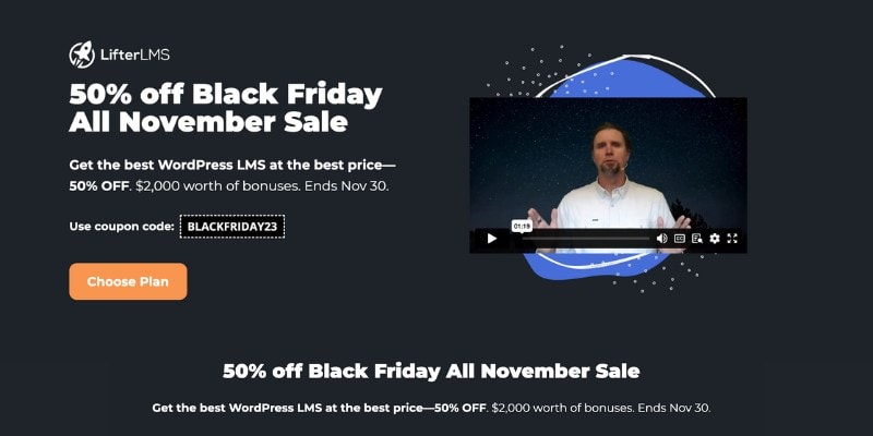 LifterLMS Black Friday Sale Promotion