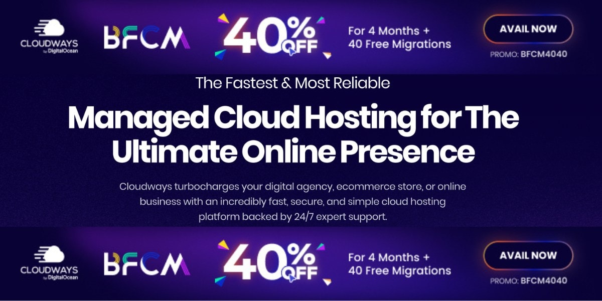 Cloudways web hosting Black Friday Cyber Monday deal 2023