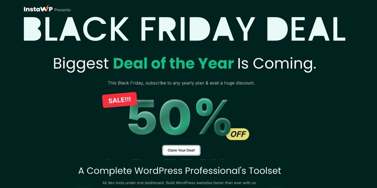 Black Friday Sale: 50% Off WordPress Toolset Ad
