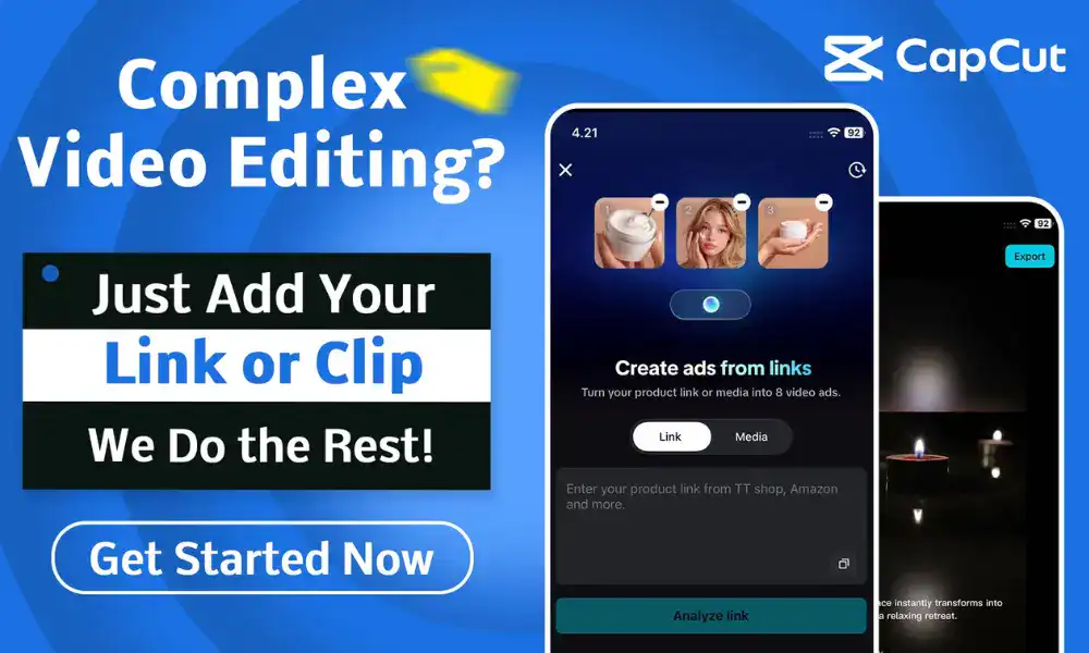 CapCut video editing and ad creation software promotion