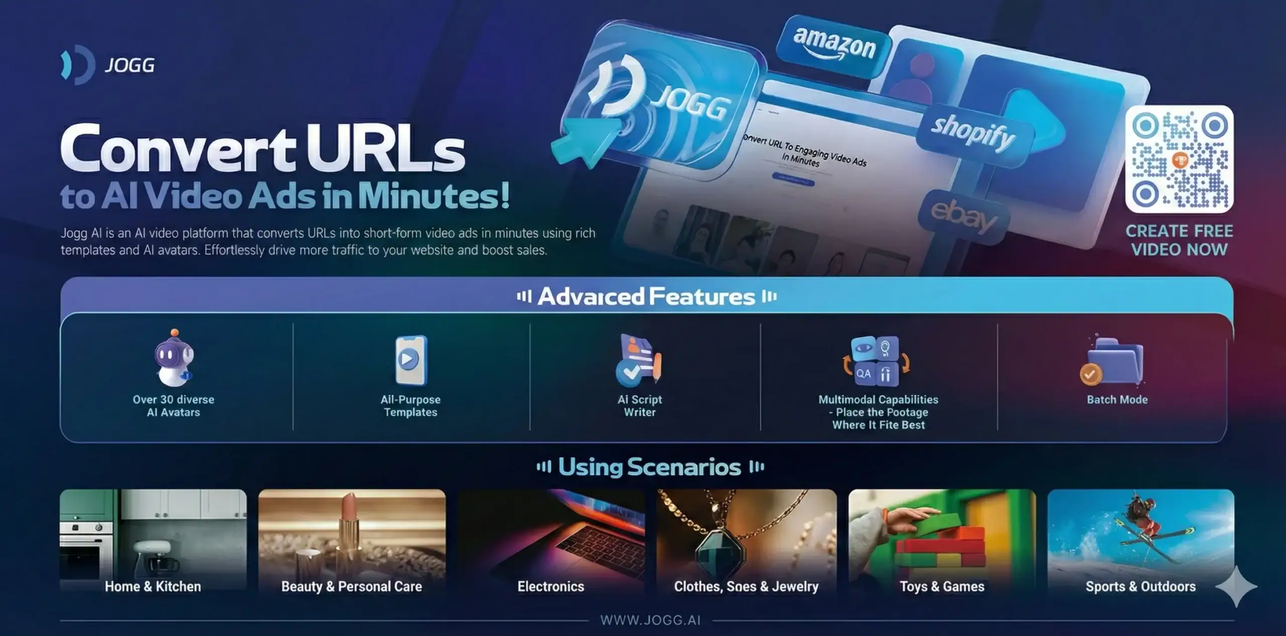 Convert URLs to AI video ads with Jogg.ai.