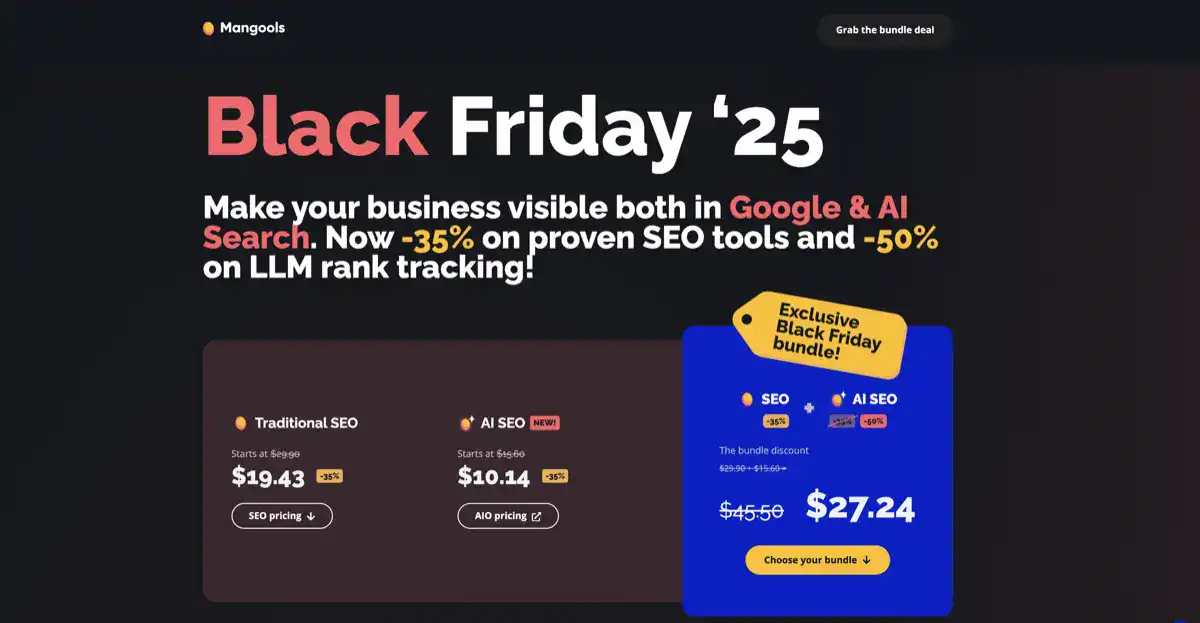 Mangools Black Friday SEO tools discount offer