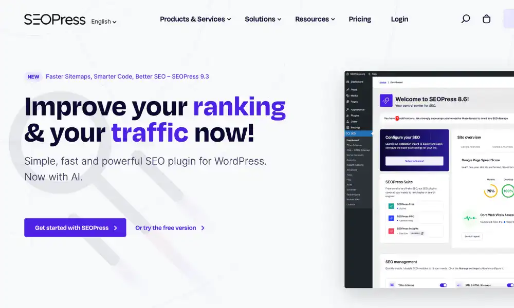 Boost SEO rankings with SEOPress plugin for WordPress.