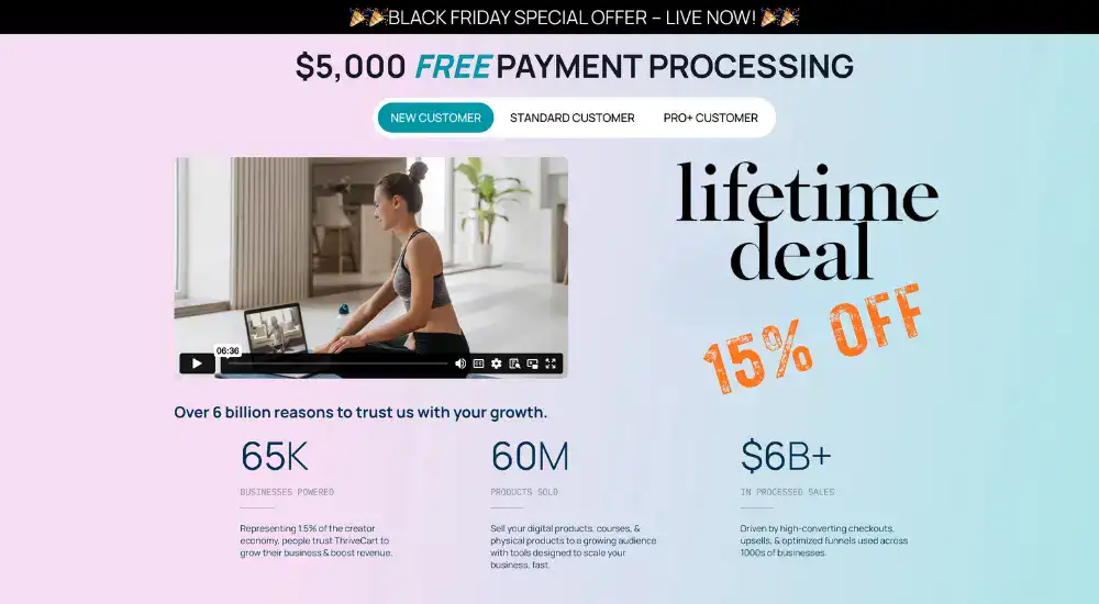Black Friday payment deal: $5,000 processing free.