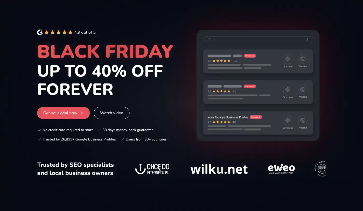 Black Friday sale, up to 40% off forever.